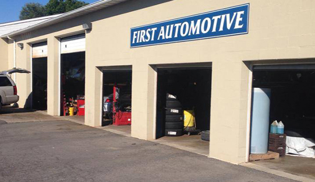 auto repair near liverpool ny First Automotive mechanics bay car entrance